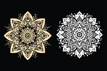 black and white lace ornament vector style.