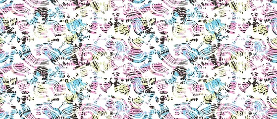 Seamless abstract pattern. Simple background with blue, purple, white, black texture. Digital brush strokes background. Lines. Design for textile fabrics, wrapping paper, background, wallpaper, cover.