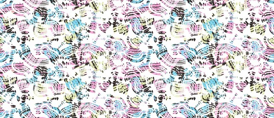 Fototapeta premium Seamless abstract pattern. Simple background with blue, purple, white, black texture. Digital brush strokes background. Lines. Design for textile fabrics, wrapping paper, background, wallpaper, cover.