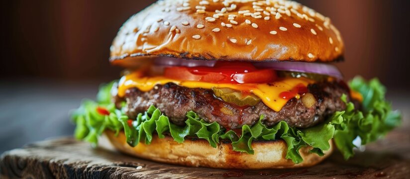 Open-faced cheeseburger