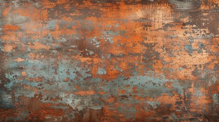 Texture of copper metal with stains - obrazy, fototapety, plakaty