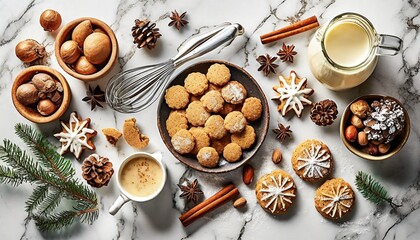 Fototapeta na wymiar christmas cookies and spices