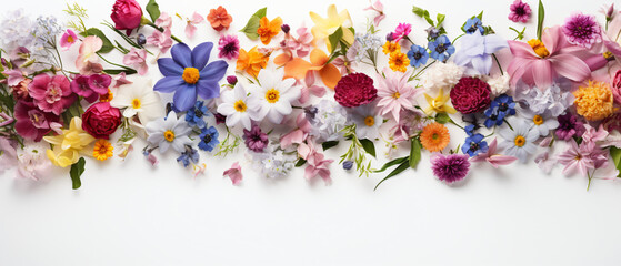 Creative layout made with beautiful flowers