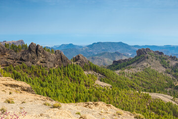 Landscape of the volcanic island of gran canaria, Canary Island, Spain