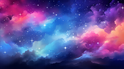 Gradient abstract stars background, starry night sky