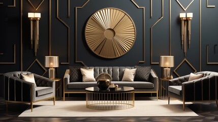 Use a monochromatic color scheme with pops of gold or brass to capture the luxurious and elegant...