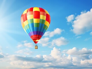 Fototapeta premium Balloon Lifting Off Aspiration and Freedom Isolated on White Background AI Generated