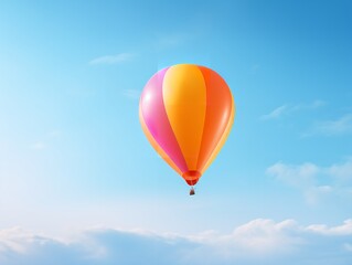 Fototapeta premium Balloon Lifting Off Aspiration and Freedom Isolated on White Background AI Generated