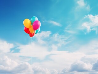 Fototapeta premium Balloon Lifting Off Aspiration and Freedom Isolated on White Background AI Generated