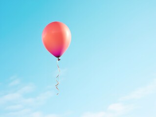 Fototapeta premium Balloon Lifting Off Aspiration and Freedom Isolated on White Background AI Generated