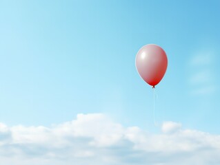 Balloon Lifting Off Aspiration and Freedom Isolated on White Background AI Generated