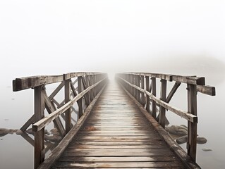 Obraz premium Bridge Connecting Two Shores Unity and Passage Isolated on White Background AI Generated