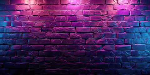 Purple Brick Wall With Neon Lights Dark Wallpaper, Perfect For Design Projects. Сoncept Creative Typography, Futuristic Illustrations, Vibrant Color Schemes, Minimalistic Layouts