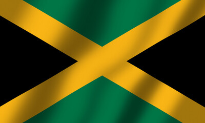 Powiewająca Flaga Jamajki - obrazy, fototapety, plakaty