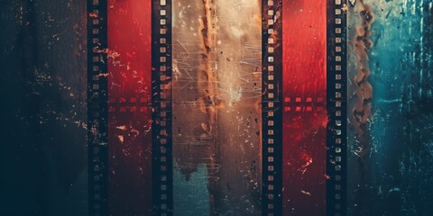 Vintage Film Strip With Noise, Dust, And Grain Effects Retro 4K Animation. Сoncept Classic Movie Aesthetics, Old Film Charm, Nostalgic Visuals, Retro Vibe, Vintage Cinematic Experience