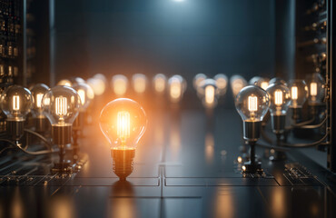 A light bulb that represents the power of ideas that can occur at any time.