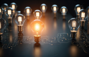 A light bulb that represents the power of ideas that can occur at any time.