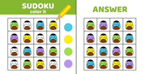 Sudoku. Zombie. Coloring sudoku with zombies. Squishmallow. Cartoon