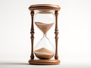 Hourglass Turning Over New Beginnings Isolated on White Background AI Generated