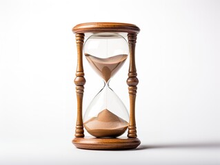 Hourglass Turning Over New Beginnings Isolated on White Background AI Generated