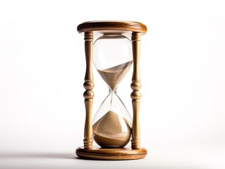 Hourglass Turning Over New Beginnings Isolated on White Background AI Generated