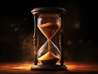 Hourglass Turning Over New Beginnings Isolated on White Background AI Generated