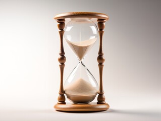Hourglass Turning Over New Beginnings Isolated on White Background AI Generated