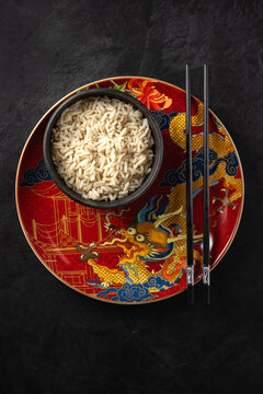 Rice on Red Plate
