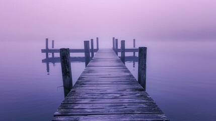 Obraz premium solitary boat dock on a lake