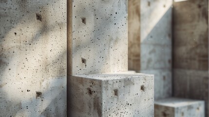 A close-up of concrete pillars, showcasing the raw, minimalistic beauty of this versatile material