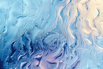 Obraz premium A detailed close-up shot of a window adorned with numerous water droplets, A frosted glass inspired abstract background, AI Generated