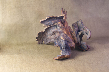 Dragon sculpture made of driftwood