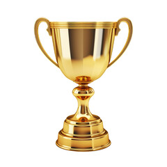 Golden Trophy Cup Isolated on a cut out PNG transparent background