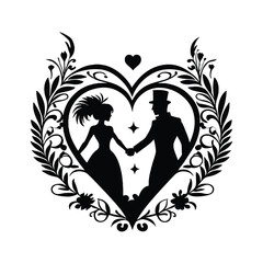  Valentine's Day vector silhouette  love image