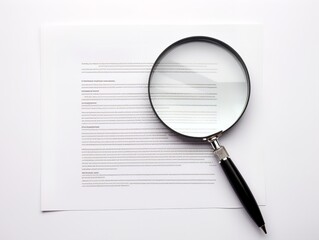 Magnifying Glass Over Book Research and Insight Isolated on White Background AI Generated