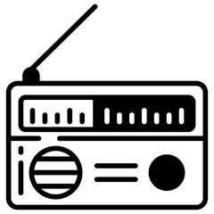 Fototapeta premium Radio glyph and line vector illustrations