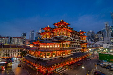 The Buddha Tooth Relic Temple in Singapore.