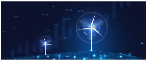 Emerging green energy. The increase in the price of electricity on the world market. - obrazy, fototapety, plakaty