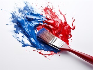 Paintbrush with Vibrant Paints Creativity in Color Isolated on White Background AI Generated