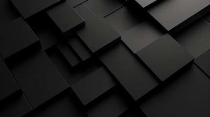 3D black cube box background with a super black, Futuristic OLED-friendly design, showcasing a high-tech and minimalist modern - obrazy, fototapety, plakaty