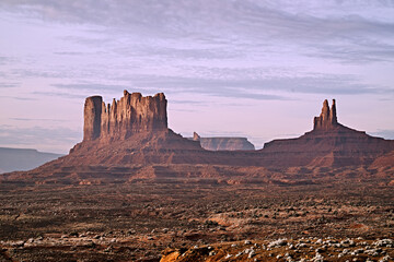 monument valley on a cloudy day 