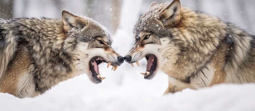 wolves fighting