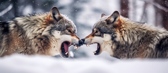 wolves fighting