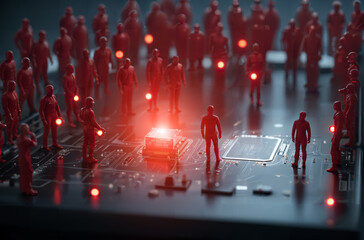 miniature people working together to repair it shows the abundance and speed of maintenance. 3d rendering