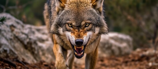 Obraz premium wolf with an angry expression