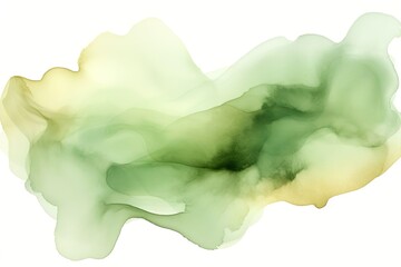 Fototapeta premium Abstract Wave in warm green collors, Watercolor Art