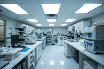 A Lab Bursting With Abundant Lab Equipment, A medical laboratory filled with machines, AI Generated - obrazy, fototapety, plakaty