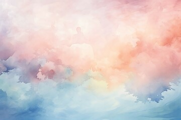 Obraz na płótnie Canvas Watercolor cotton clouds background