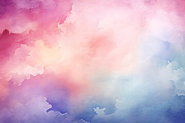 Watercolor cotton clouds background
