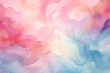Fototapeta na wymiar Watercolor cotton clouds background